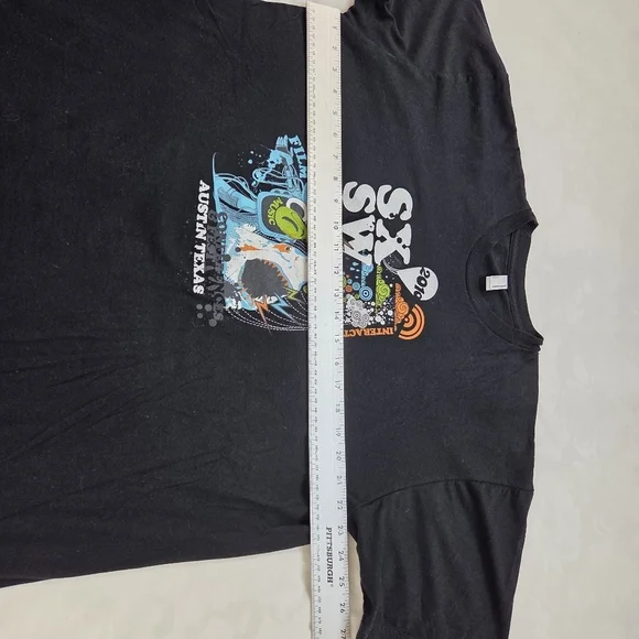 SXSW 2010 Festival T-Shirt Austin Texas American Apparel XL Black Graphic Tee